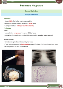 Pulmonary Neoplasms Pathology Lecture Notes
