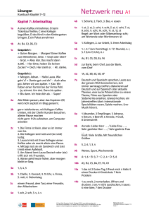 Netzwerk neu A1: Kursbuch L&ouml;sungen Kapitel 7-12