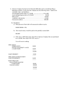 Corporate Bankruptcy Liquidation Problem