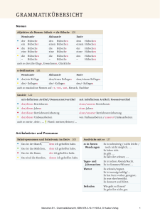 Deutsche Grammatik B1 &Uuml;bersicht