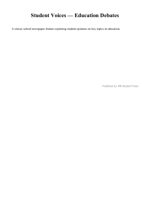 Student Voices on Education Debates