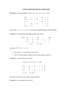 Linear Programming Exercises
