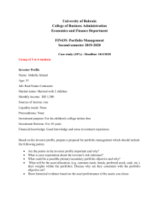 FIN435: Portfolio Management Case Study