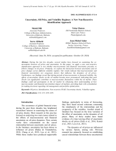 Uncertainty, Oil Price, and Volatility Regimes Study