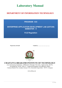 OOP Lab Manual | CBIT IT Department