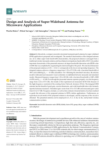 Super Wideband Antenna Design for Microwave Applications