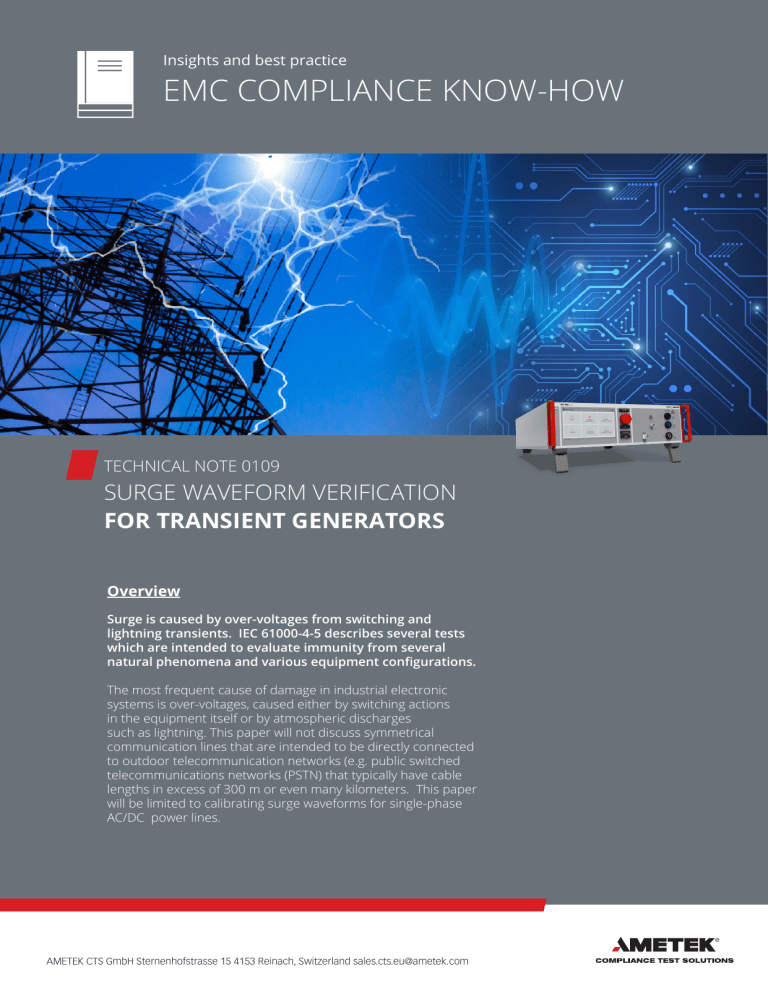 Surge Waveform Verification for Transient Generators