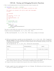 CSC148: Tracing Recursive Functions