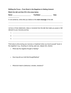 Recovery: Shift Focus From Negatives Worksheet