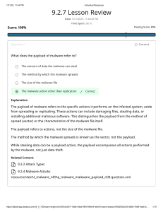 Cybersecurity Lesson Review: Threats & Malware