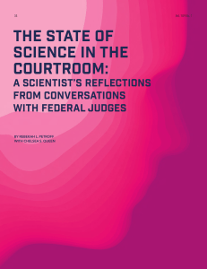 Science in the Courtroom: A Scientist's Reflection