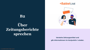 Indirekte Rede & Zeitungsartikel auf Deutsch (B2)