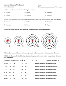 Valence Electrons and Lewis Structures Worksheet