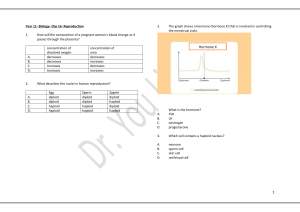 Year 11 Biology Reproduction Exam