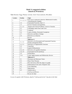 Math 2A Calculus Syllabus | Early Transcendentals