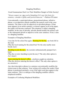 Guide to Dangling and Misplaced Modifiers
