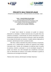 Projeto de Administra&ccedil;&atilde;o de Sistemas 2024