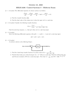 Control Systems I Midterm Exam with Solutions