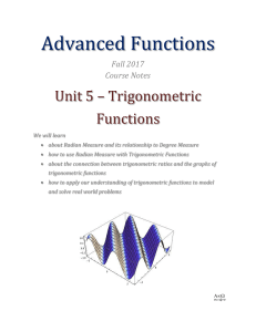 Advanced Functions: Trigonometric Functions Course Notes