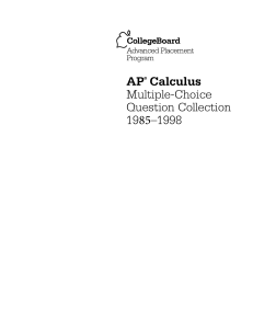 AP Calculus Multiple-Choice Questions 1985-1998