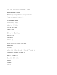 MAC 1114 Trigonometry Practice Exam