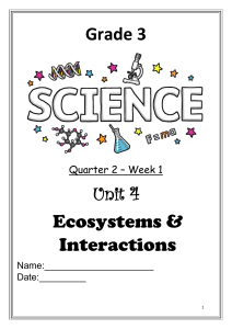 Grade 3 Ecosystems & Interactions Worksheet