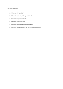 SAP Introduction: Facts and History