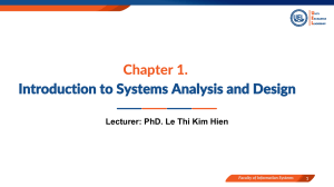 Intro to Systems Analysis & Design