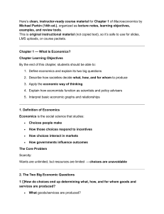 Macroeconomics Chapter 1 Lecture Notes