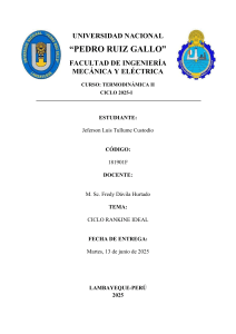An&aacute;lisis del Ciclo Rankine Ideal