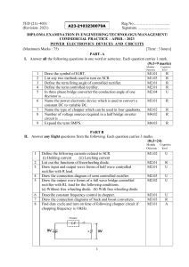 Power Electronics Exam Paper 2023