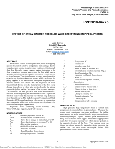 Steam Hammer Wave Steepening Study ASME 2018