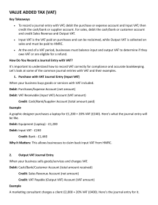 VAT Journal Entries Explained