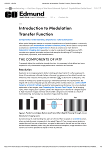Introduction to Modulation Transfer Function (MTF)