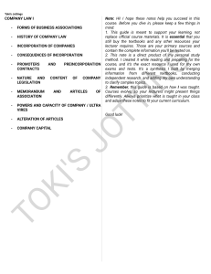 Nigerian Company Law Lecture Notes