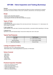 API 598 Valve Inspection and Testing Guide