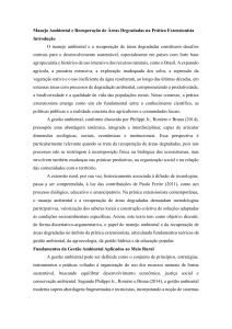 Manejo Ambiental e Recupera&ccedil;&atilde;o de &Aacute;reas