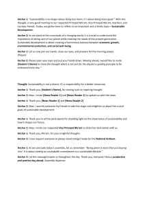 School Assembly Script on Sustainability