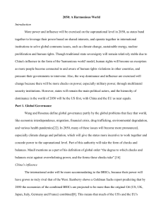 2050: Global Governance and China's Harmonious World