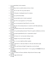 English Prepositions & Phrasal Verbs Worksheet