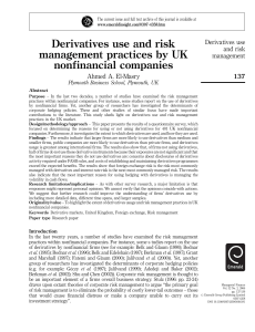 Derivatives Use in UK Companies Study