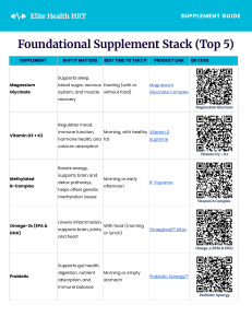 Foundational Supplement Stack Guide