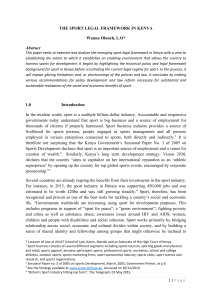 Kenya Sports Law Framework Analysis