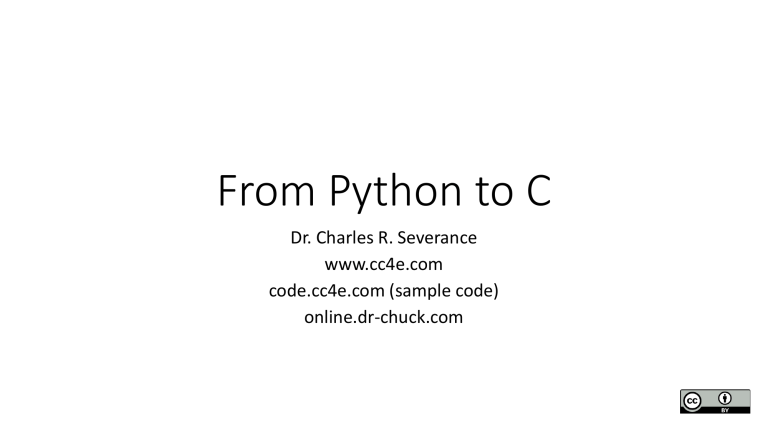 From Python to C Programming Slides