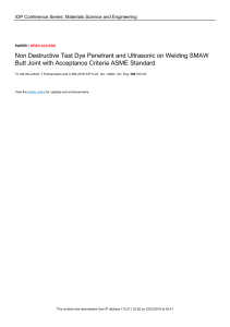 NDT on SMAW Welding | ASME Standards