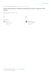 Nanofluid Density Measurement & Analysis