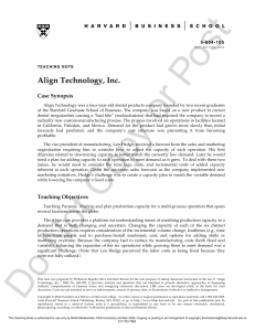 Align Technology Case Teaching Note