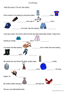 Clothes Vocabulary EFL Worksheet
