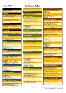 Clean ABAP: The Golden Rules Cheat Sheet