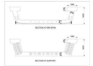 Structural Beam Section Drawing: Mid-Span vs Support Analysis